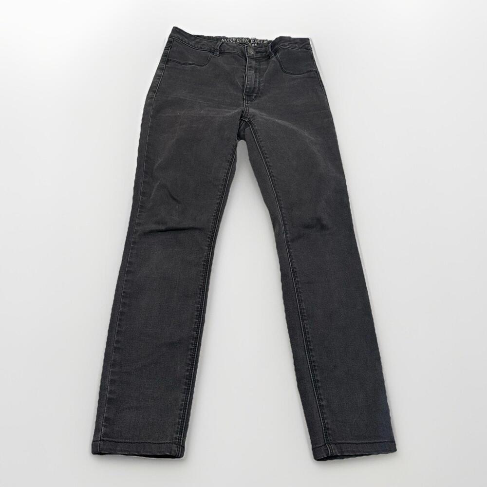 American Eagle Womens Sky High Jeggings Size 6 Black Denim Cotton Stretch Skinny